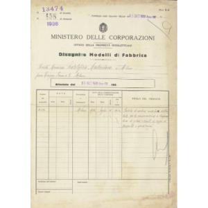 2705 - Scatolificio Ambrosiano. 1938 Modello di Fabbrica per scatole per gelati